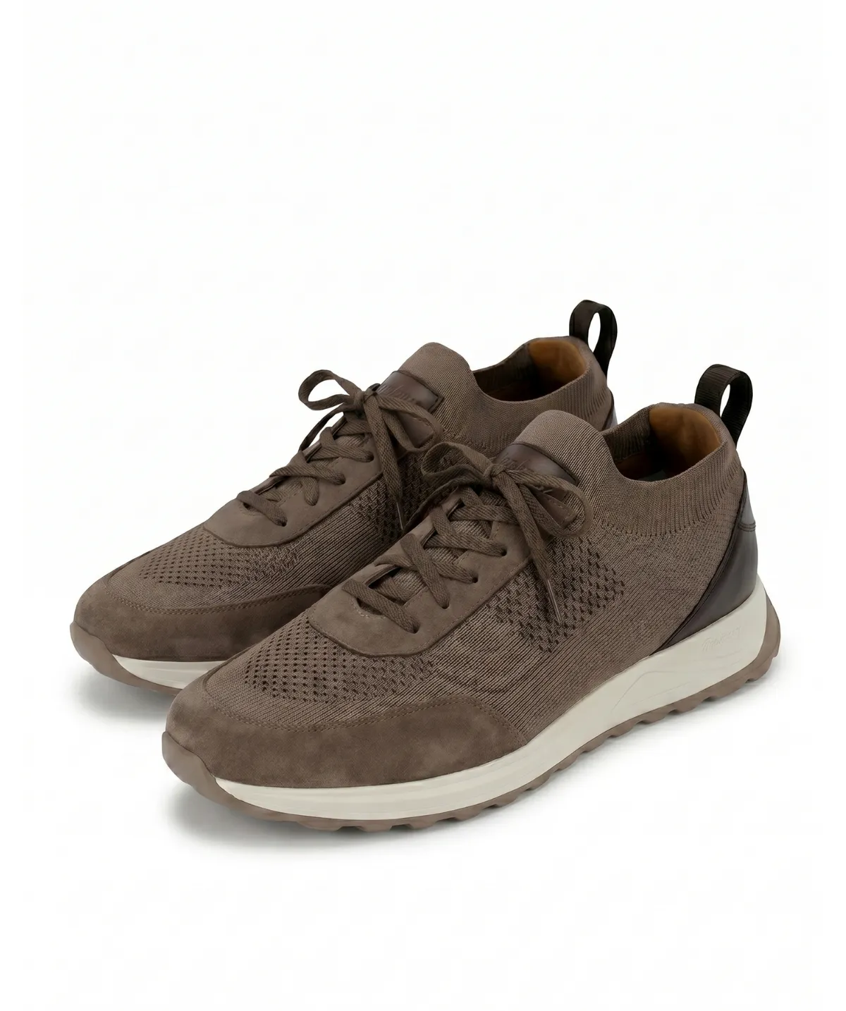 Finsbury Rico sneakers bruin canvas leer