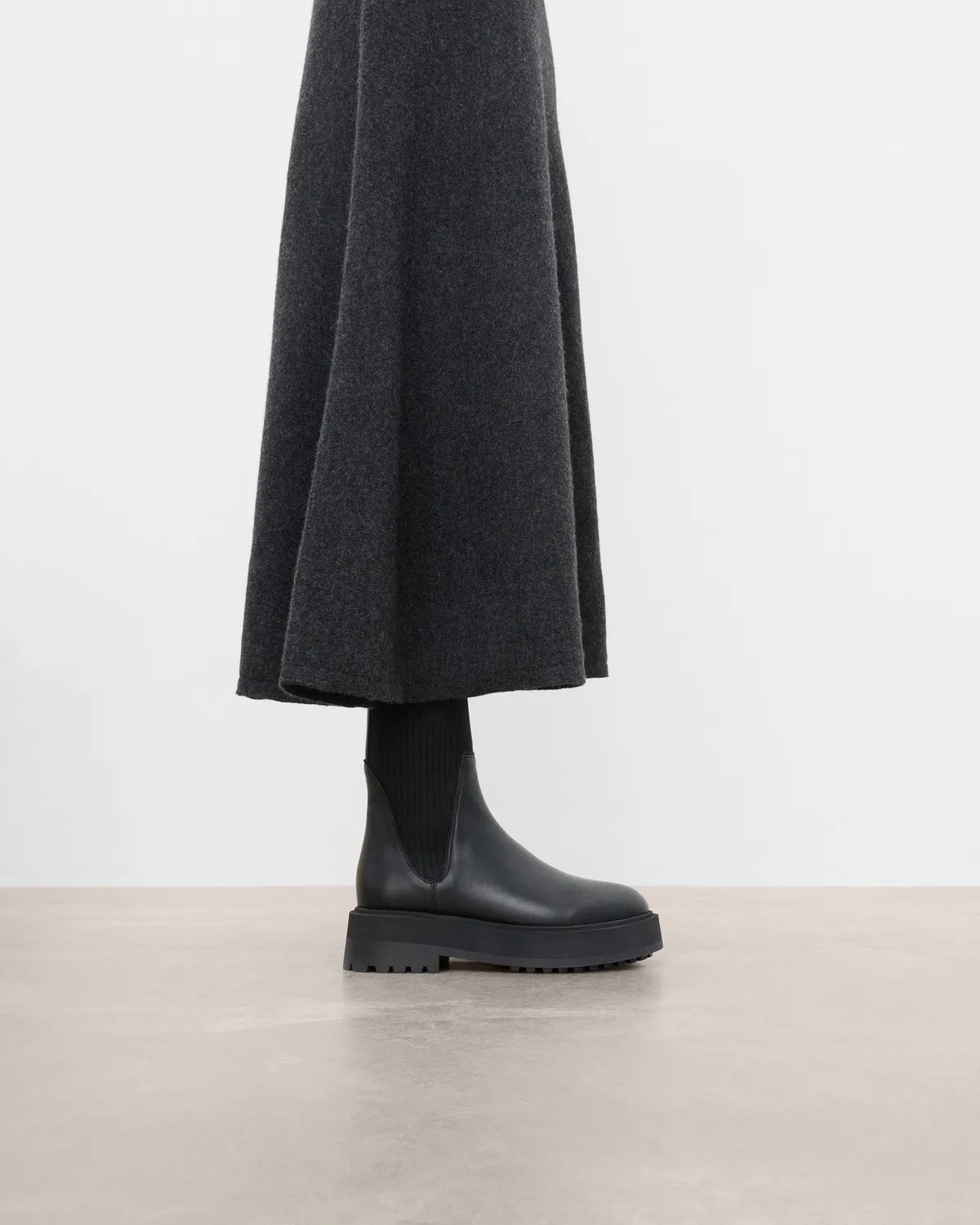 Flattered Aurora laarzen zwart leer plat