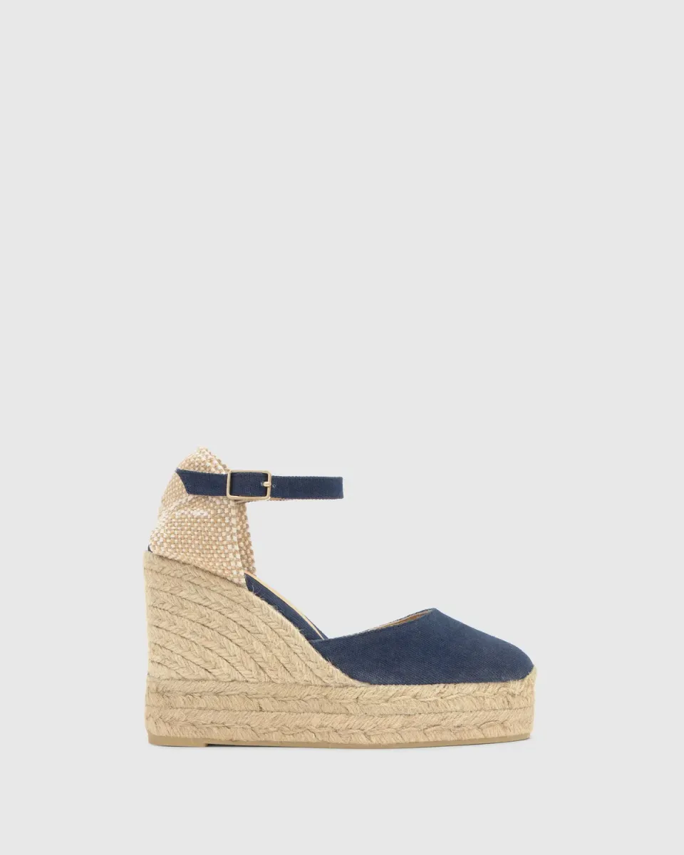 Castaner Carol 8ED 002 espadrilles blauw sleehak