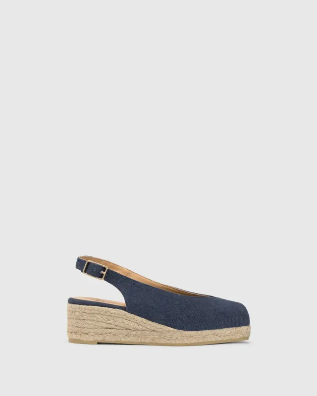 Castaner DOSALIA/3/002 espadrilles blauw peep-toe 5cm