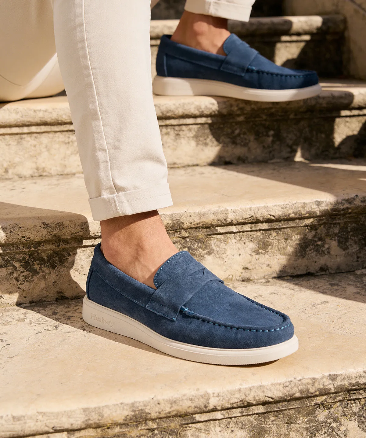 Finsbury Acapulco loafer blauw suède