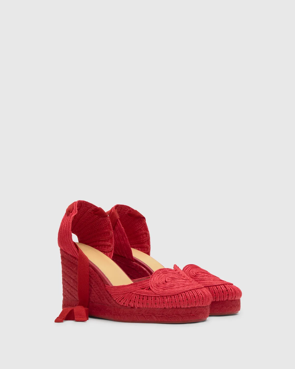 Castaner Cacia C/8/302 espadrilles robijnrood raffia 9 cm