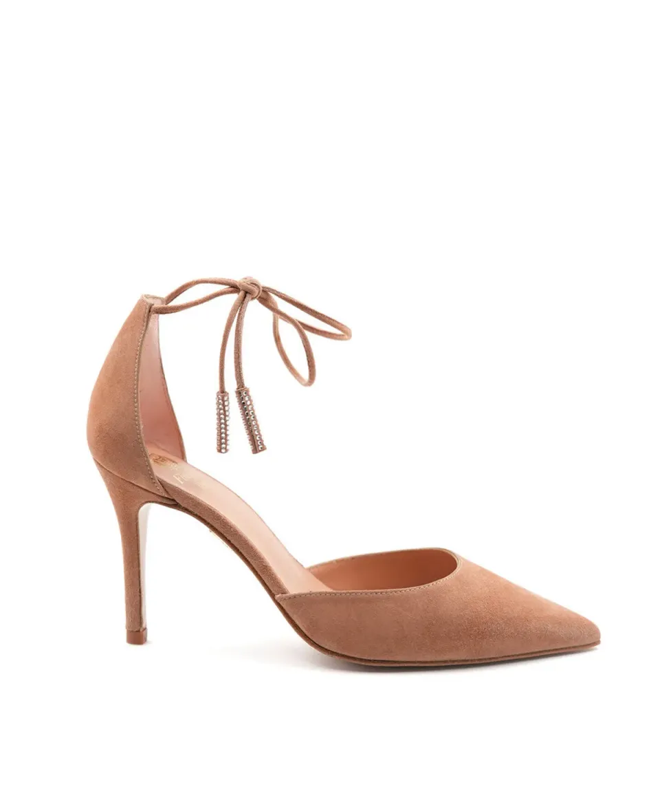 Finsbury Diana Fossil pumps beige velours 8cm hak