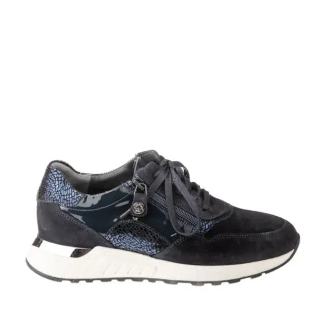 Q Fit 4063H.08.002 blauwe leren veterschoenen rits