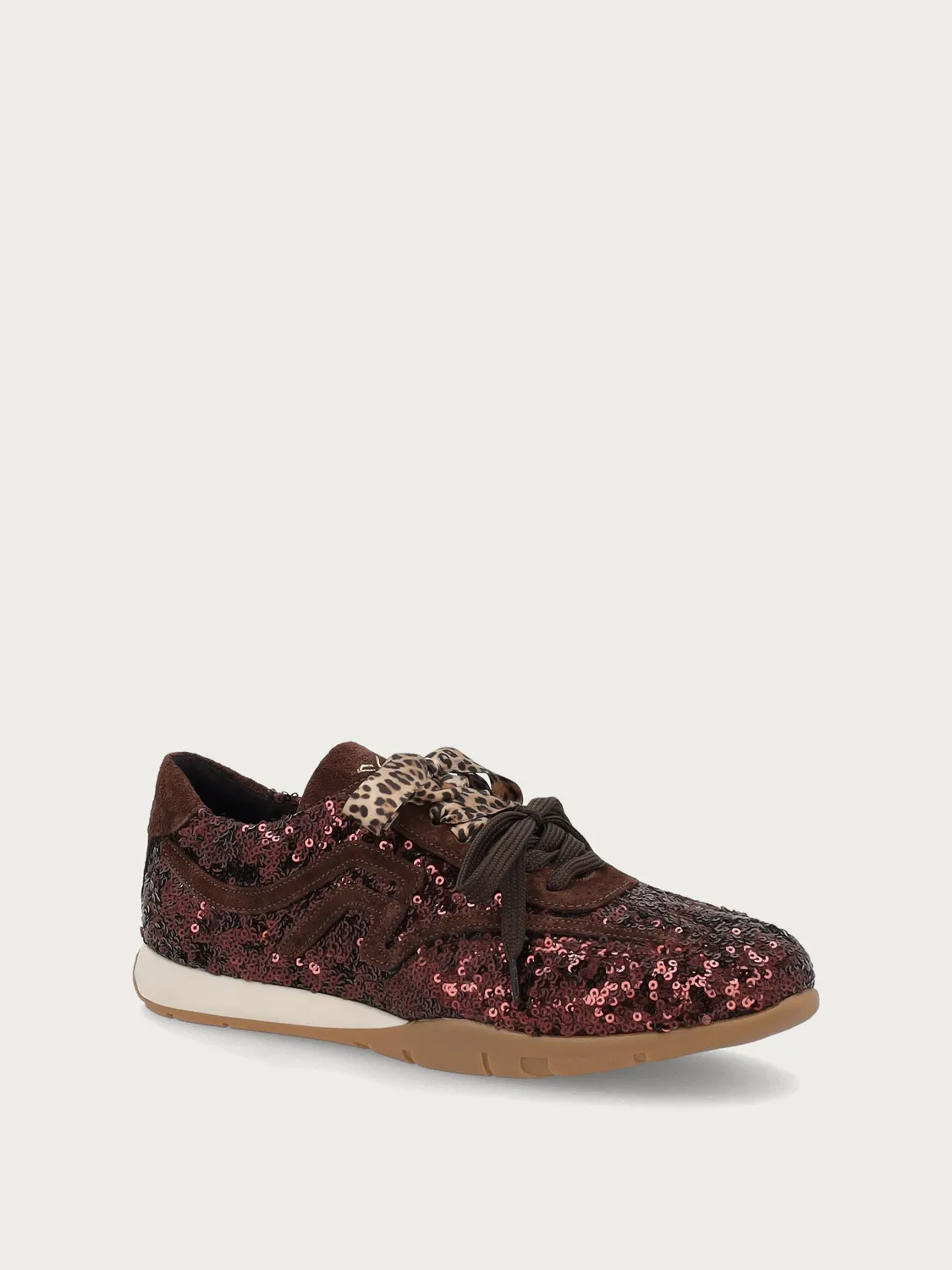 Frau Cross Hybrid bruine pailletten sneakers
