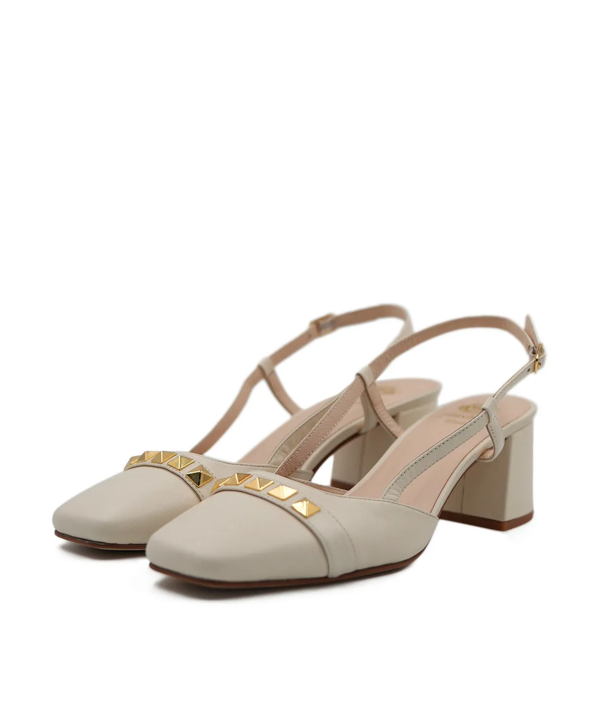 Finsbury Elisa pumps beige 4 cm blokhak