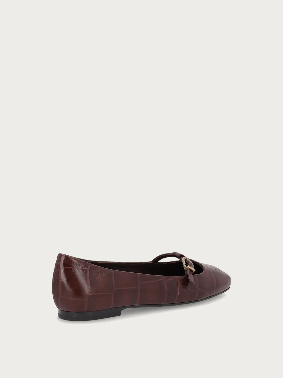 Frau Verona ballerina's bruin leer kroko