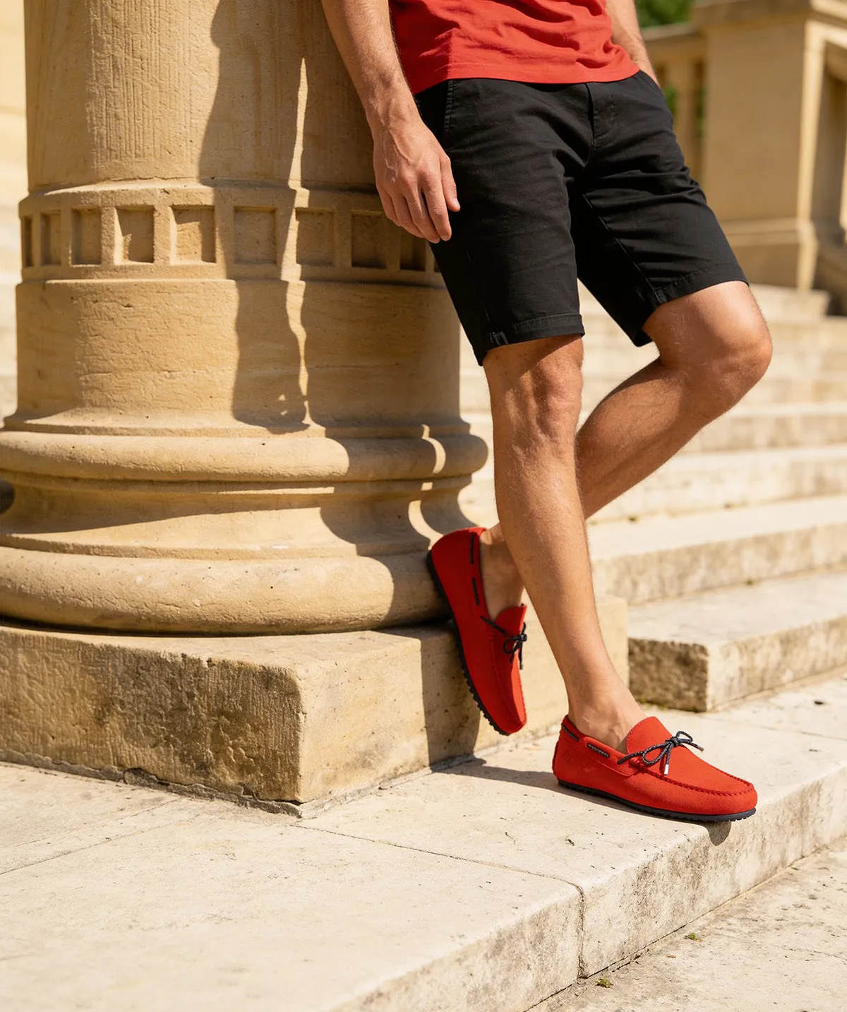 Finsbury Cancun mocassin rood suède kalfsleer