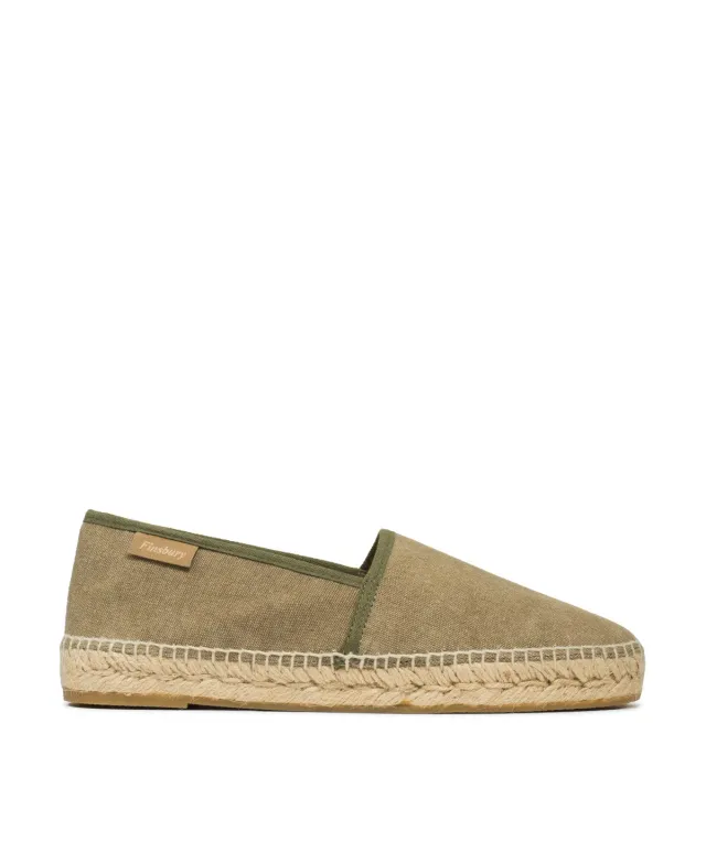 Finsbury Indiana leren espadrilles olijfgroen