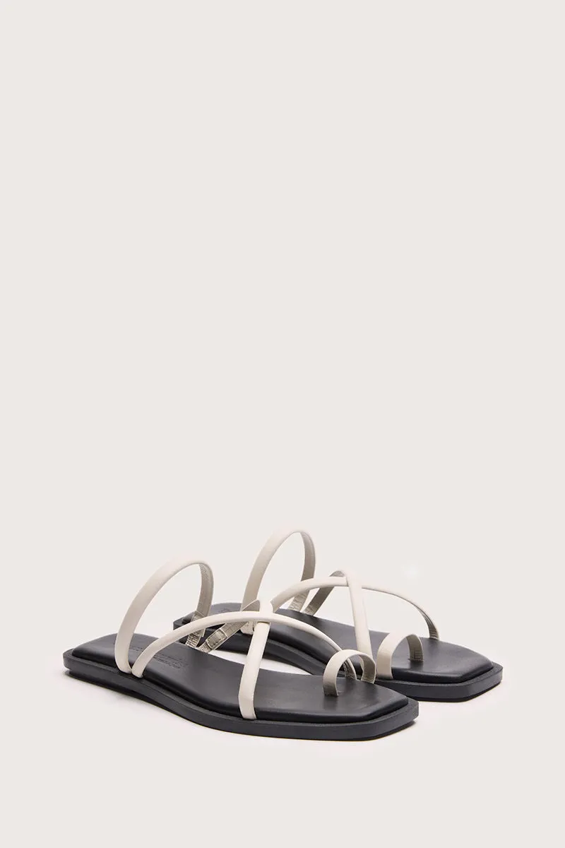 Bryan Stepwise Marza sandalen ivoor leer plat