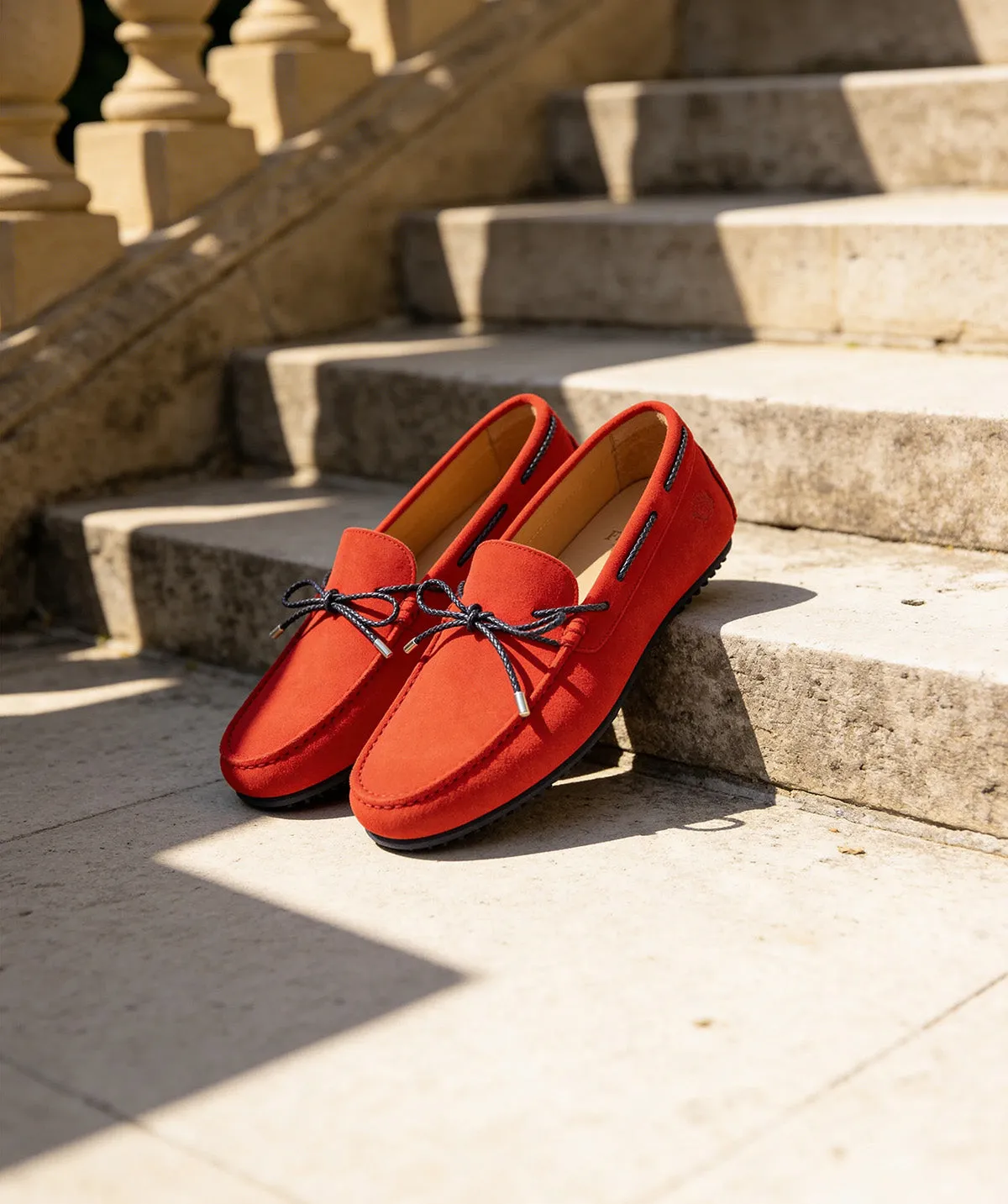 Finsbury Cancun mocassin rood suède kalfsleer