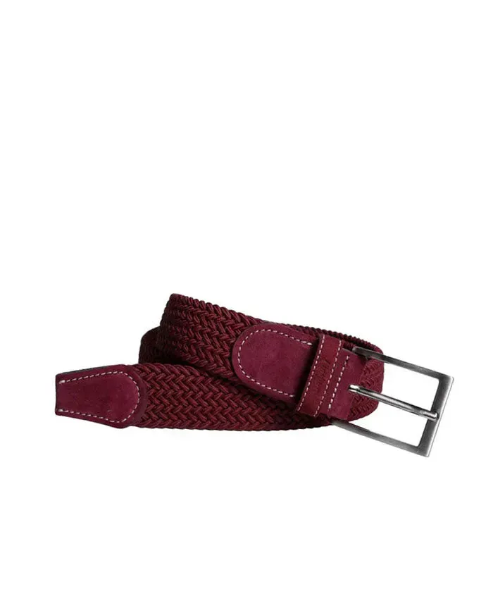 Finsbury riem bordeaux gevlochten 105 cm