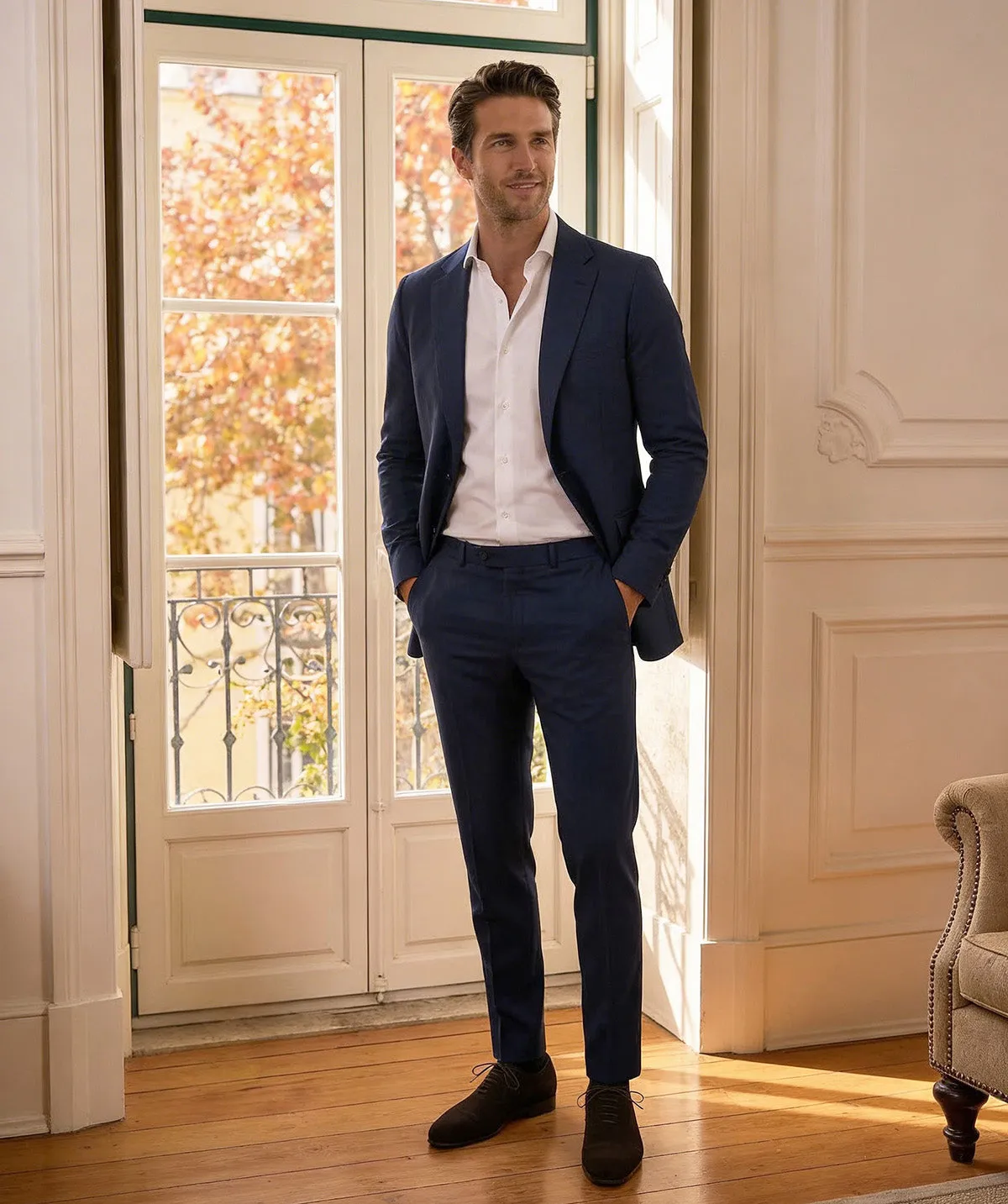 Finsbury Whitney Oxford donkerbruin velours suede