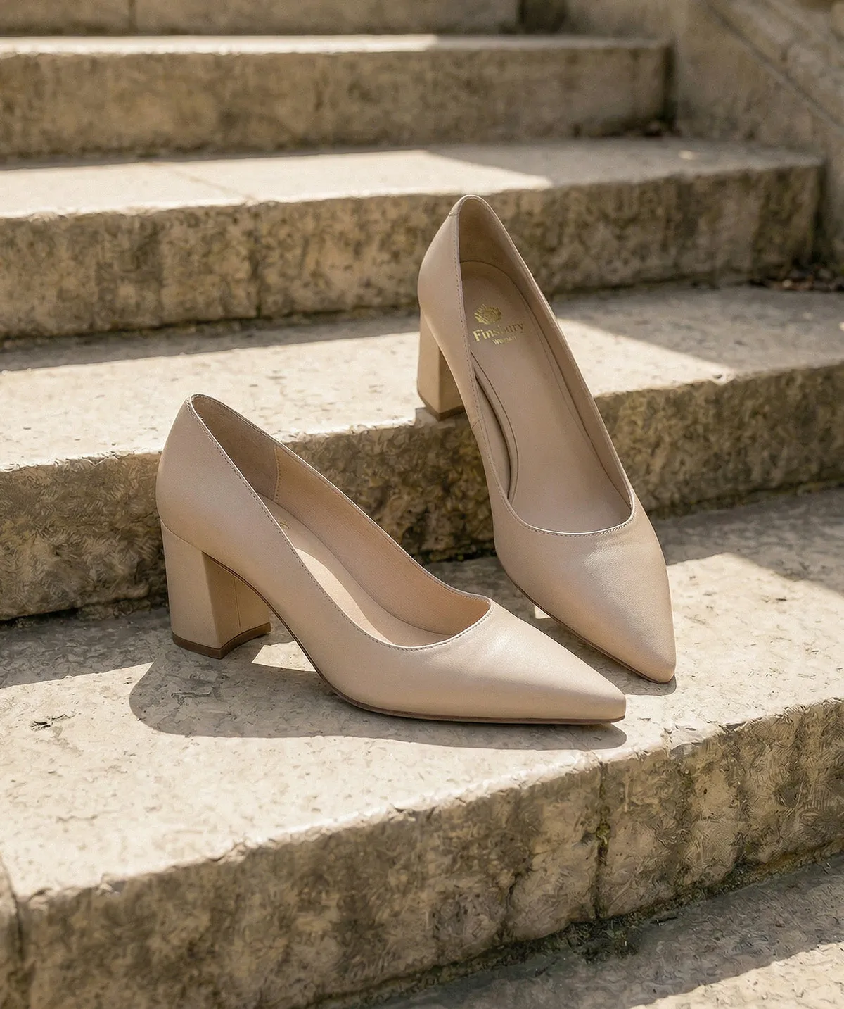 Finsbury Anabel Nude pumps beige leer 6 cm