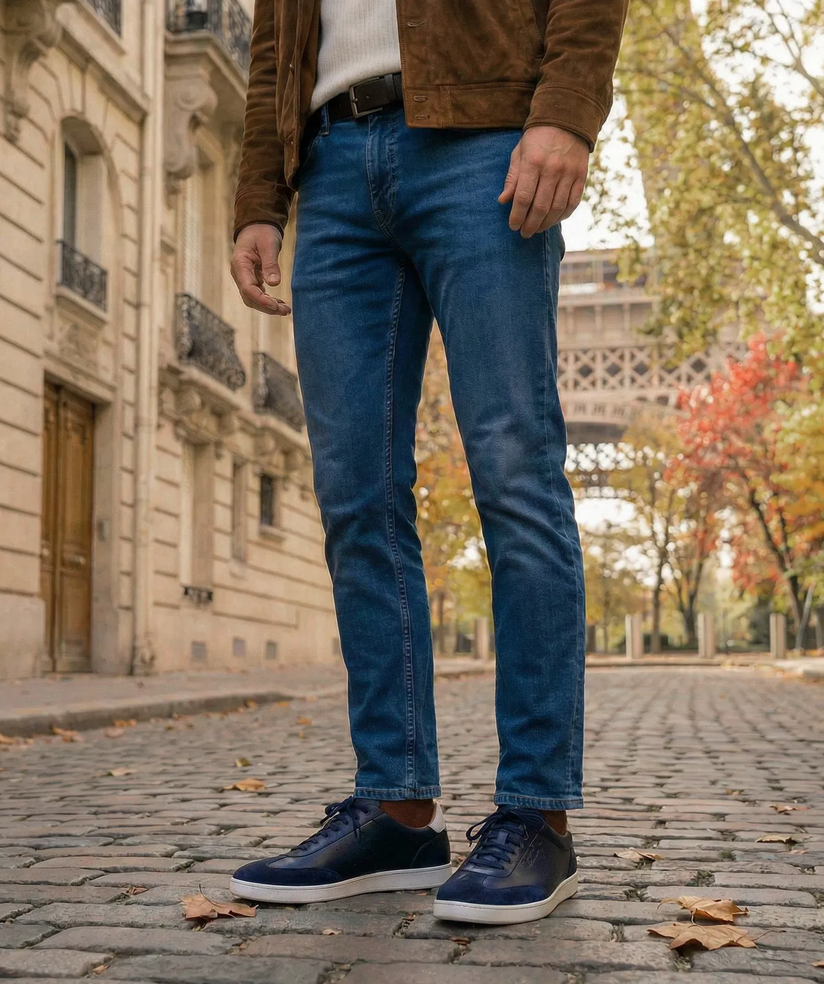 Finsbury Tom sneakers blauw leer
