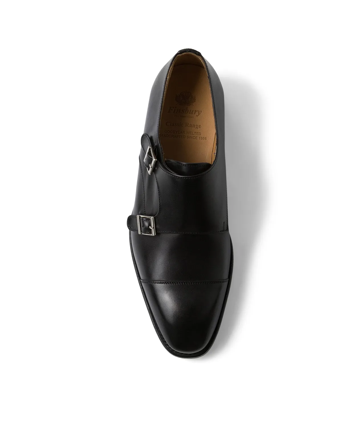 Finsbury Cambridge monkstrap zwart box calf