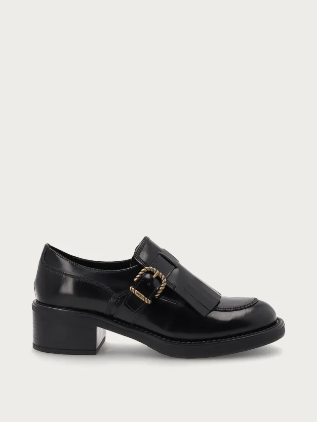 Frau Verona leren loafers dames zwart met hak