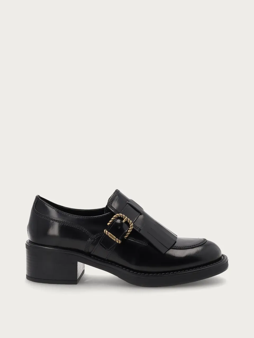 Frau Verona leren loafers dames zwart met hak