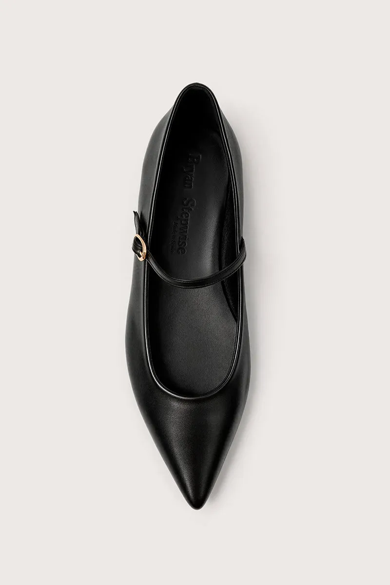 Bryan Stepwise Marlo ballerina's zwart leer punt
