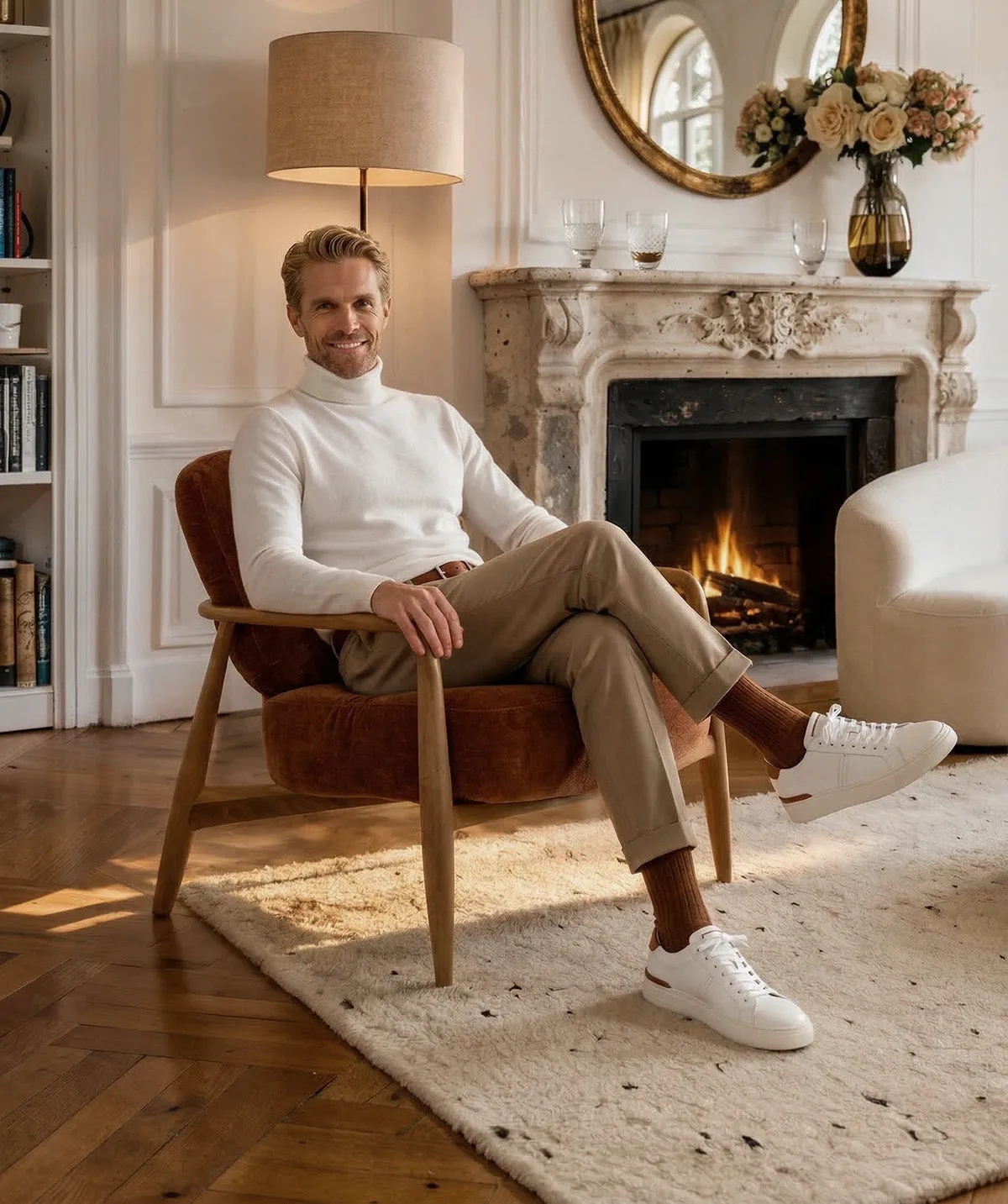 Finsbury Riva White sneakers wit leer 7-gaats