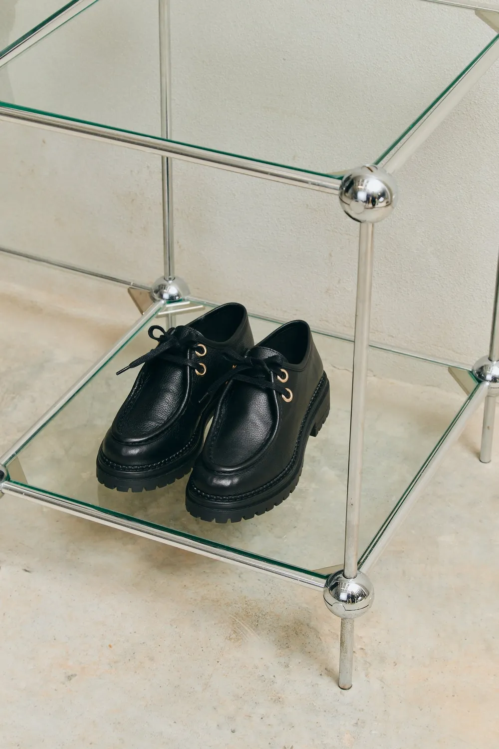 Jutelaune Pia Black chunky loafers zwart leer