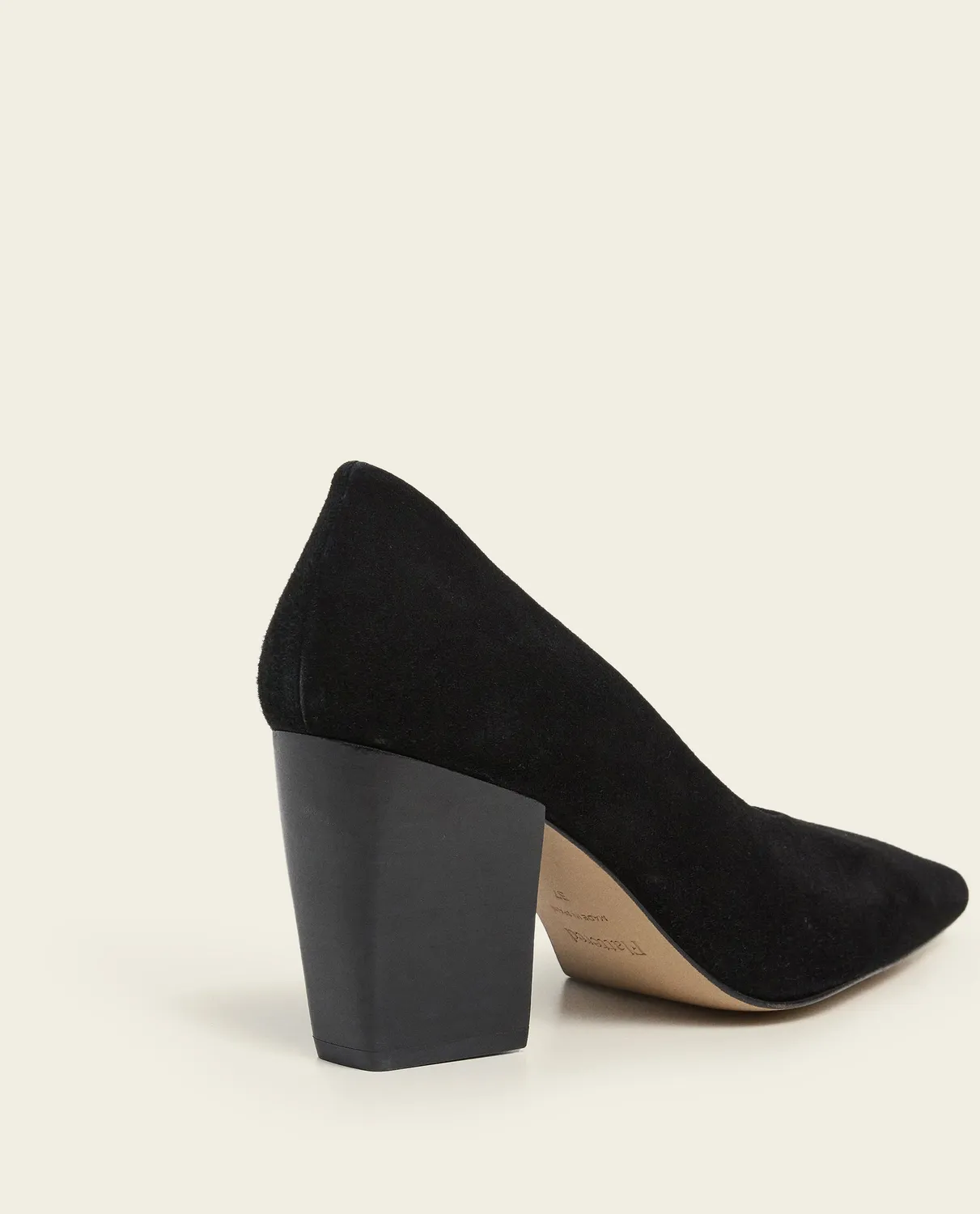 Flattered Angelina 65 suède pumps zwart blokhak