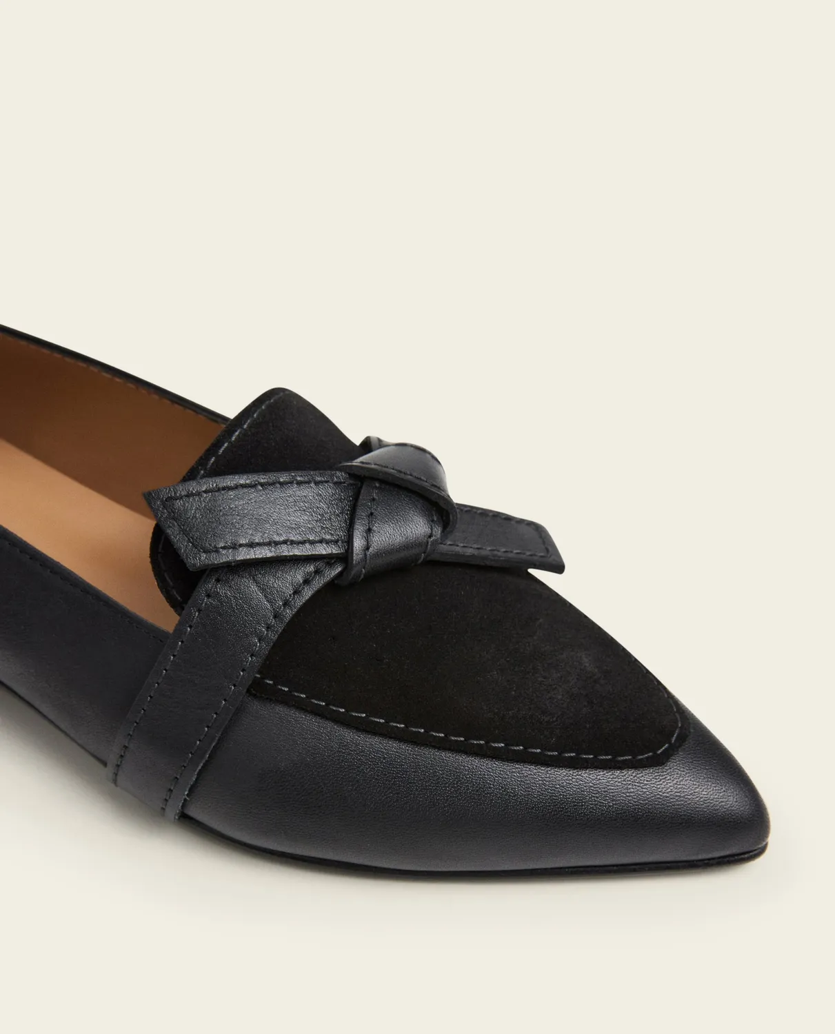 Flattered Ally loafers zwart leer met knoop