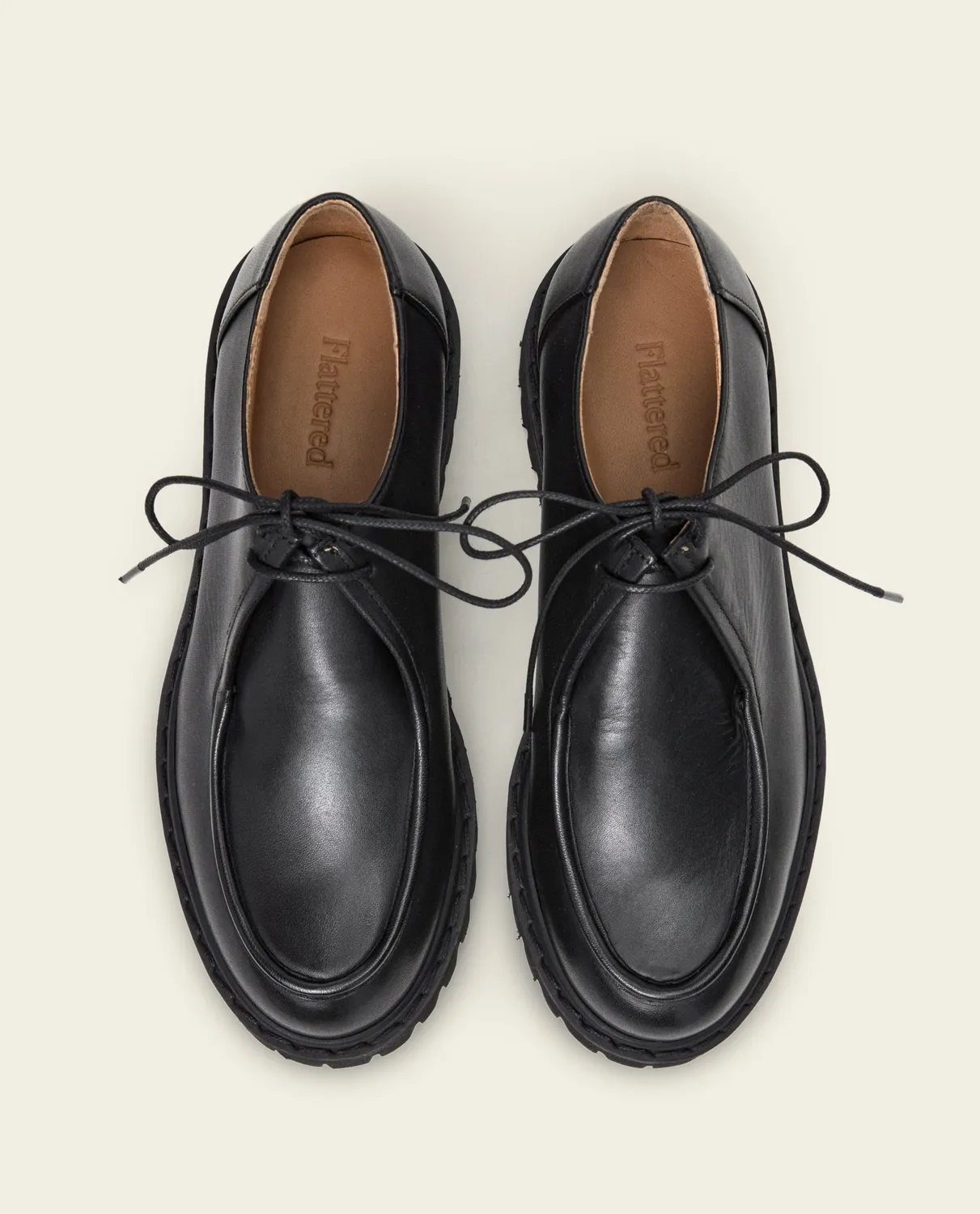 Flattered Marlon loafers zwart leer rubberen zool