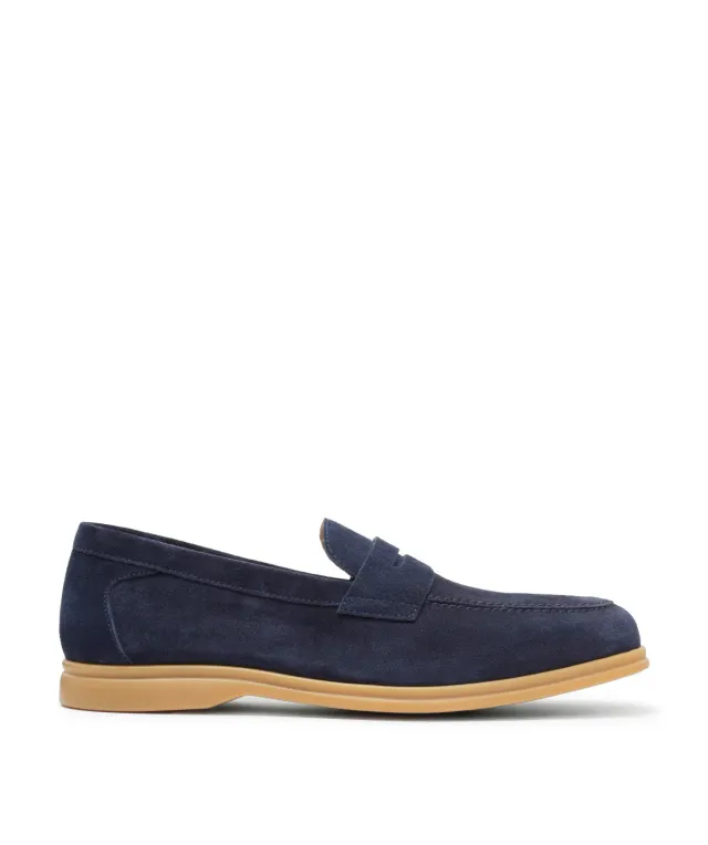 Finsbury Portobello loafer navy suède