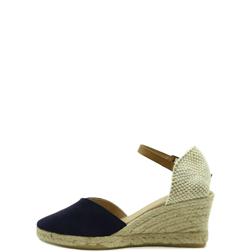 Donelli 457 espadrilles blauw hak 7 cm