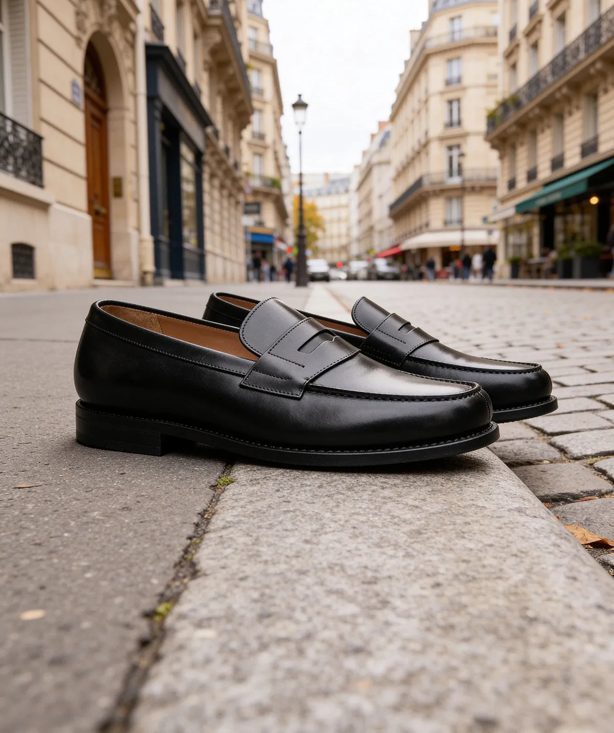 Finsbury College 1986 loafers zwart leer