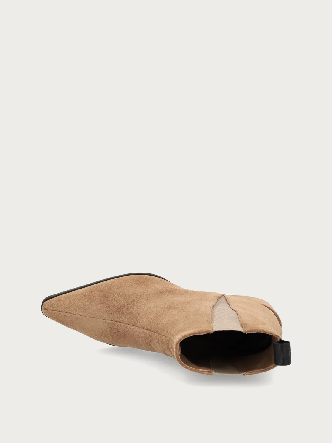 Frau Verona Beatle boots beige suède met hak