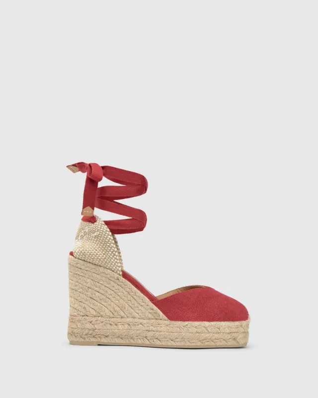 Castaner Chiara 8ED/002 espadrilles karmijnrood katoen