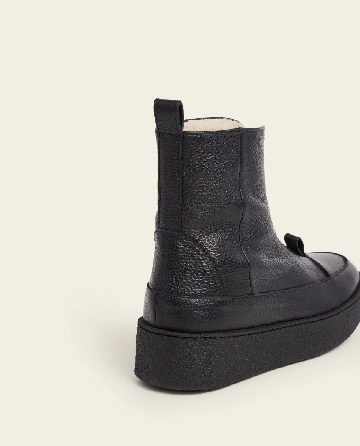 Flattered Amelia Black platte laarzen wol