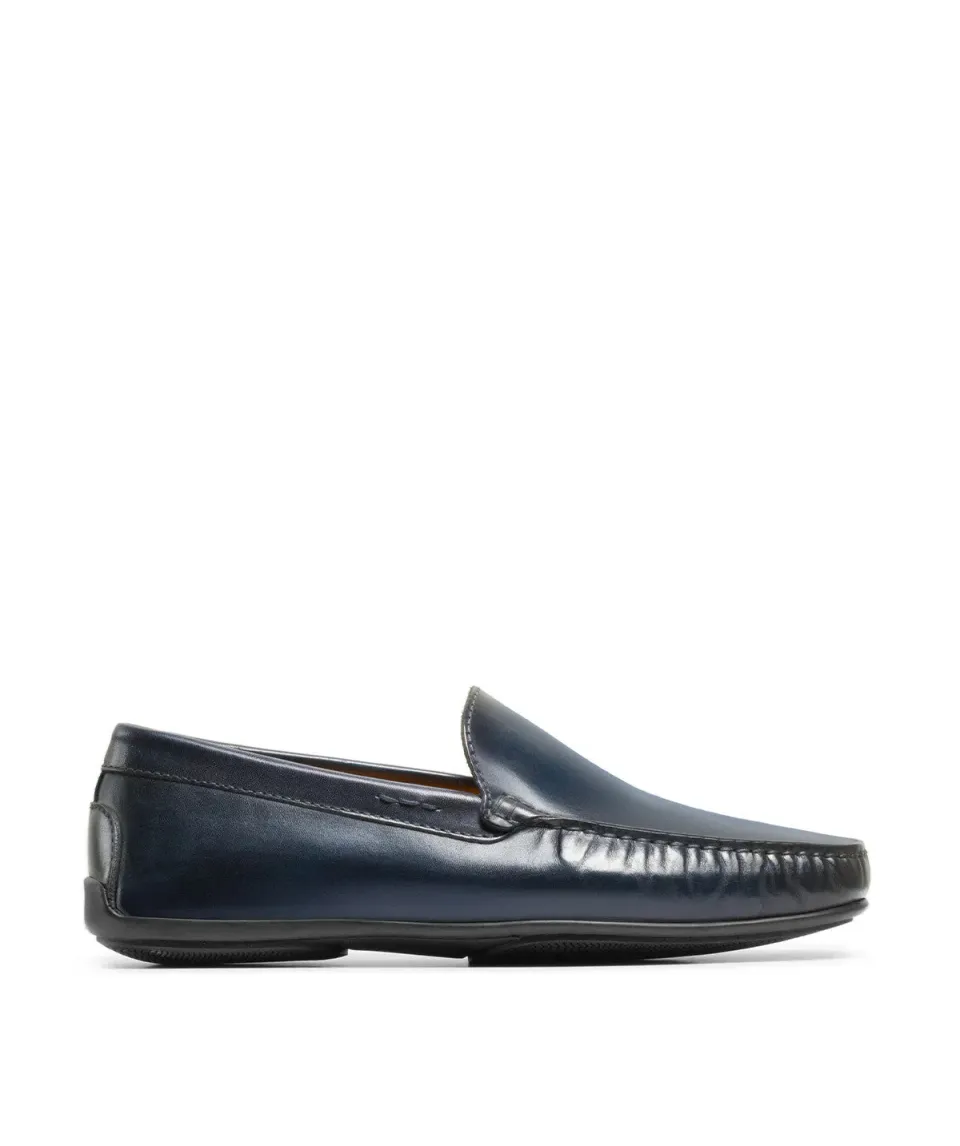 Finsbury Luca loafer blauw patina leer