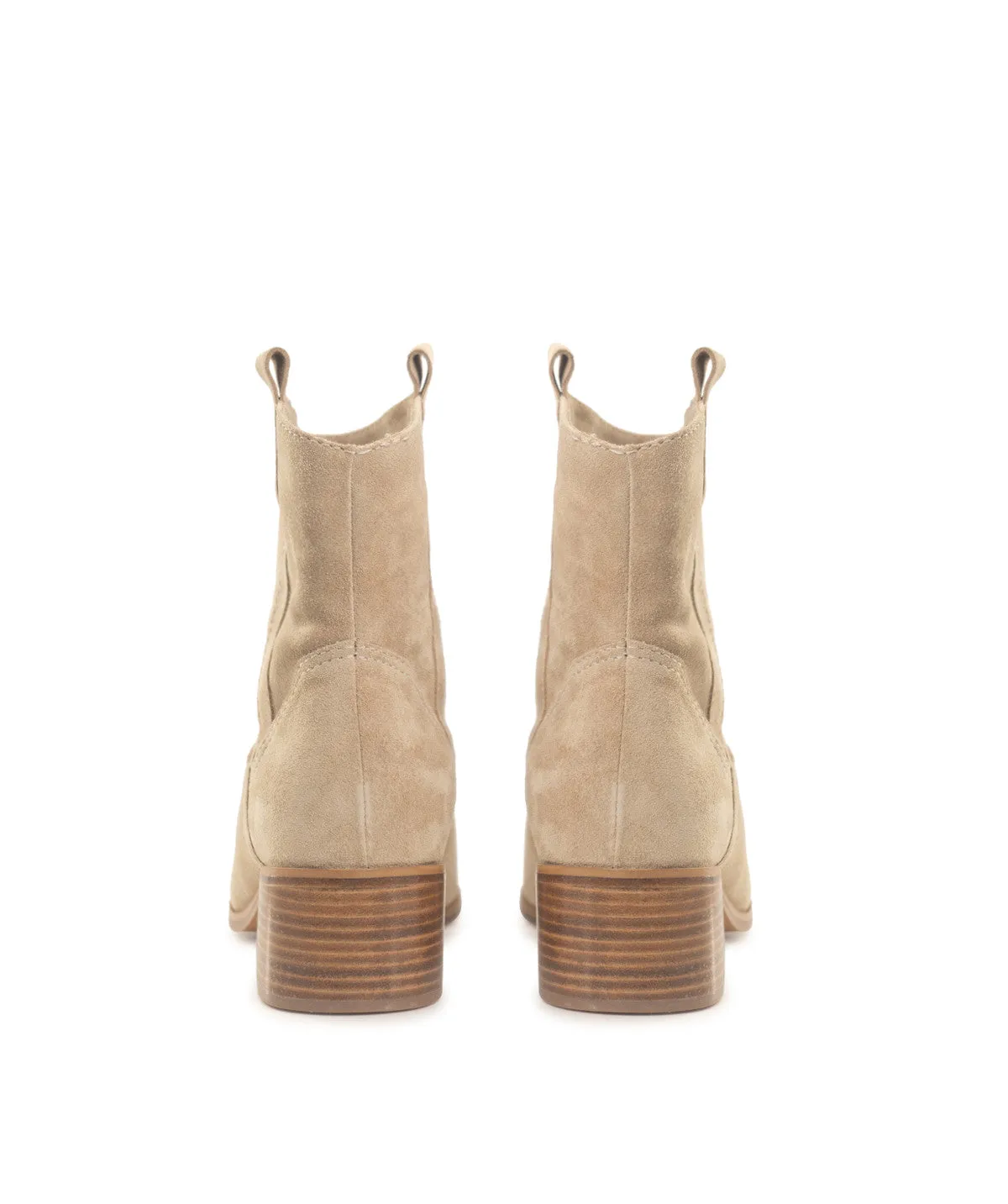 Finsbury Lise beige velours cowboylaarzen geborduurd