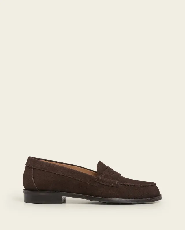 Flattered Sage loafer chocolade suède