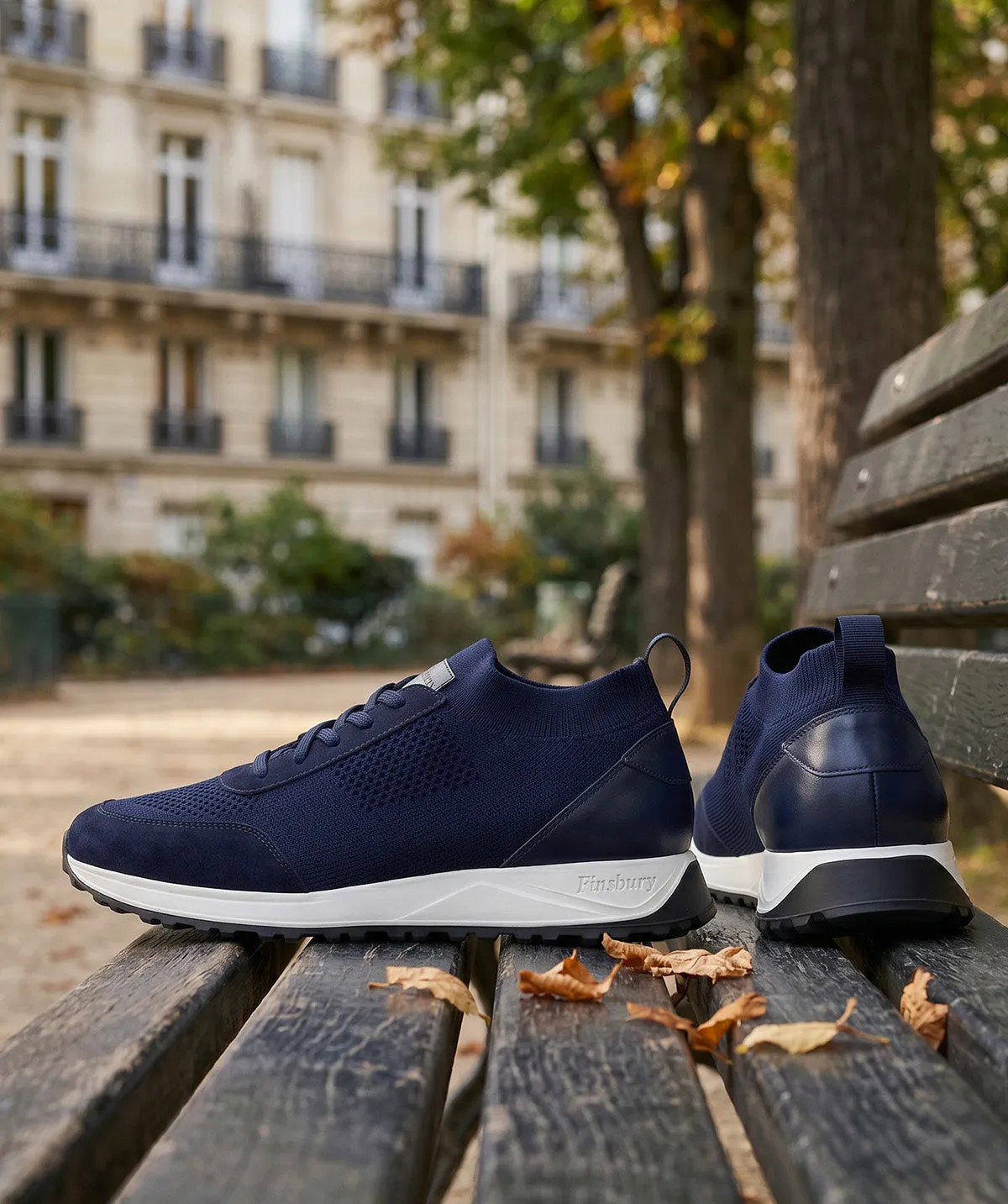 Finsbury Rico sneakers marineblauw canvas leer