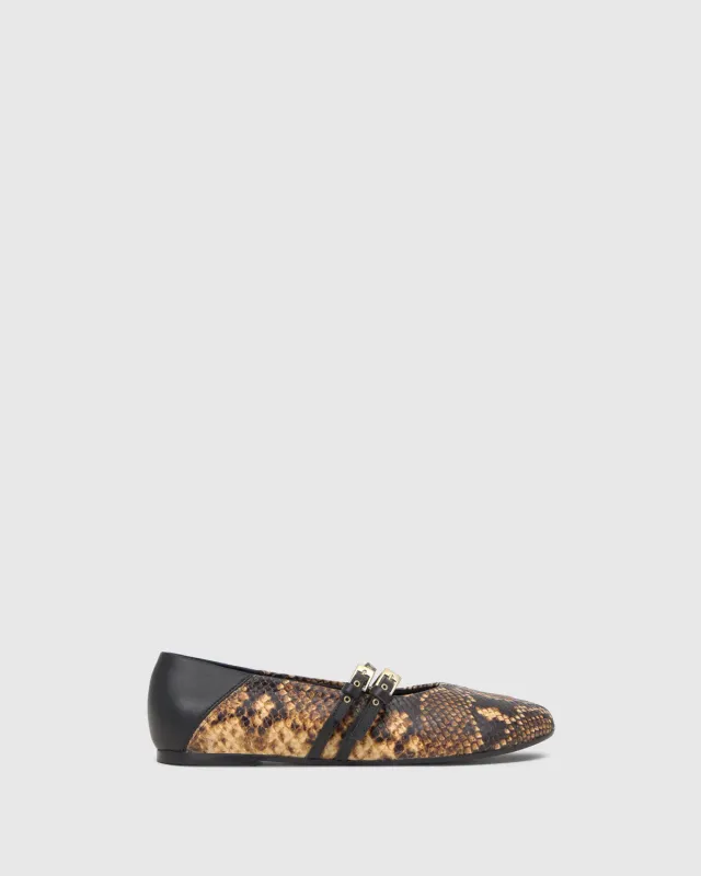 Castaner Sabina 283 ballerina's zwart beige leer
