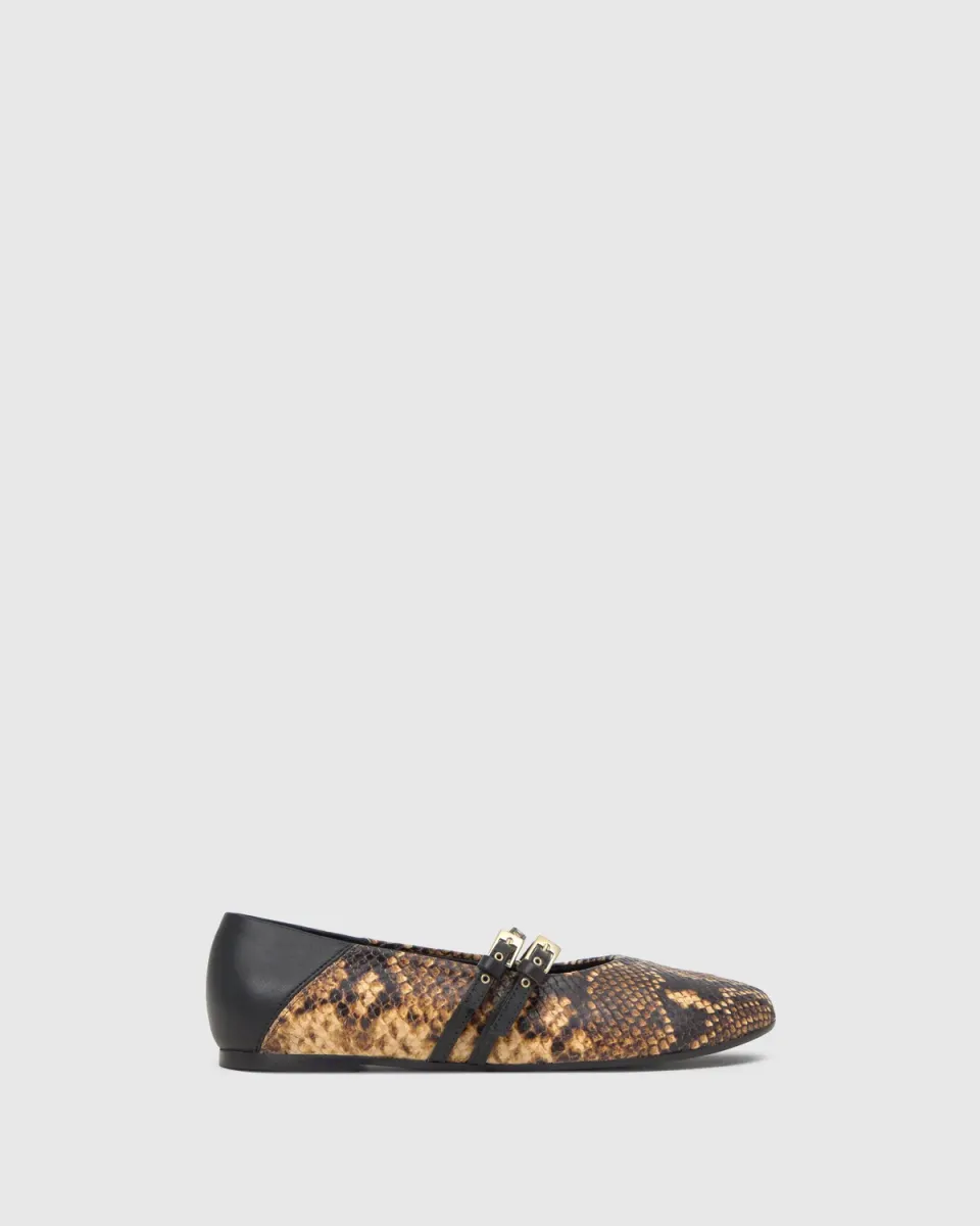 Castaner Sabina 283 ballerina's zwart beige leer