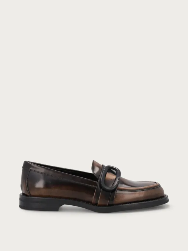 Frau Verona loafers leer bruin gesp dames