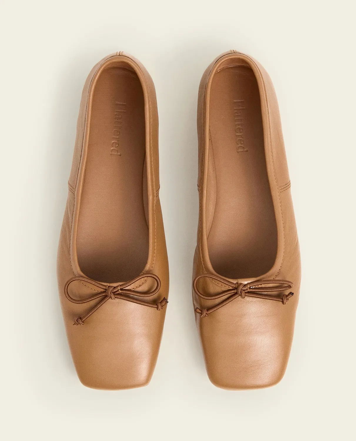 Flattered Kim ballerina cognac leer vierkant