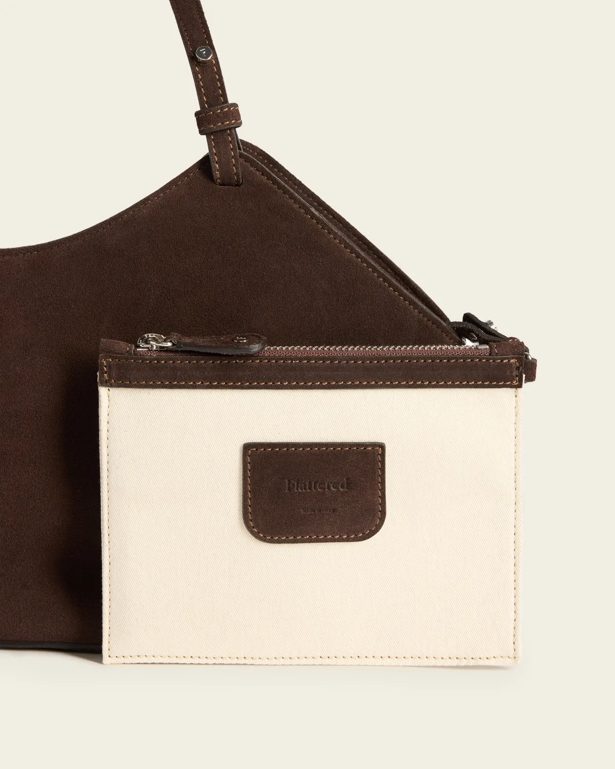 Flattered Dilba Mini Tote schoudertas bruin suède