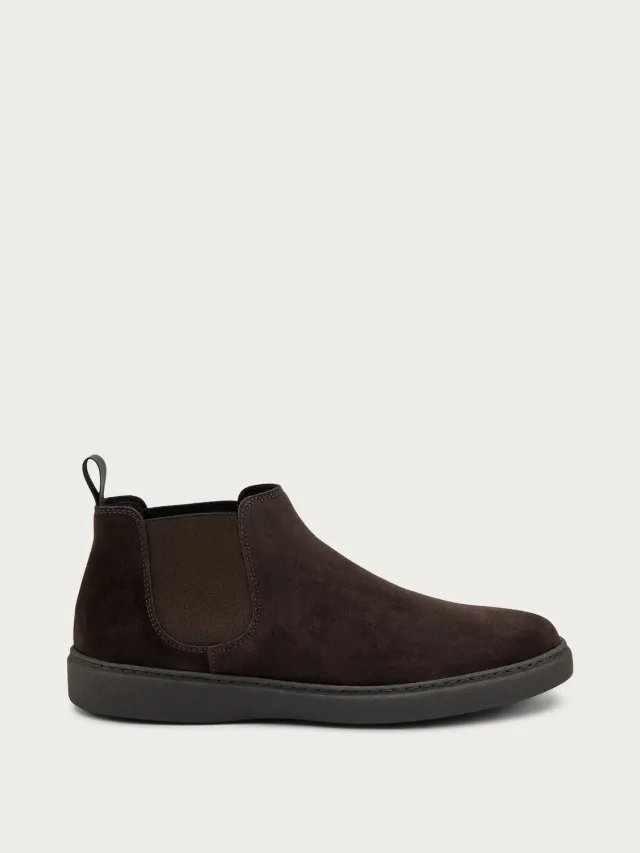 Frau Verona donkerbruine suède chelsea boots heren