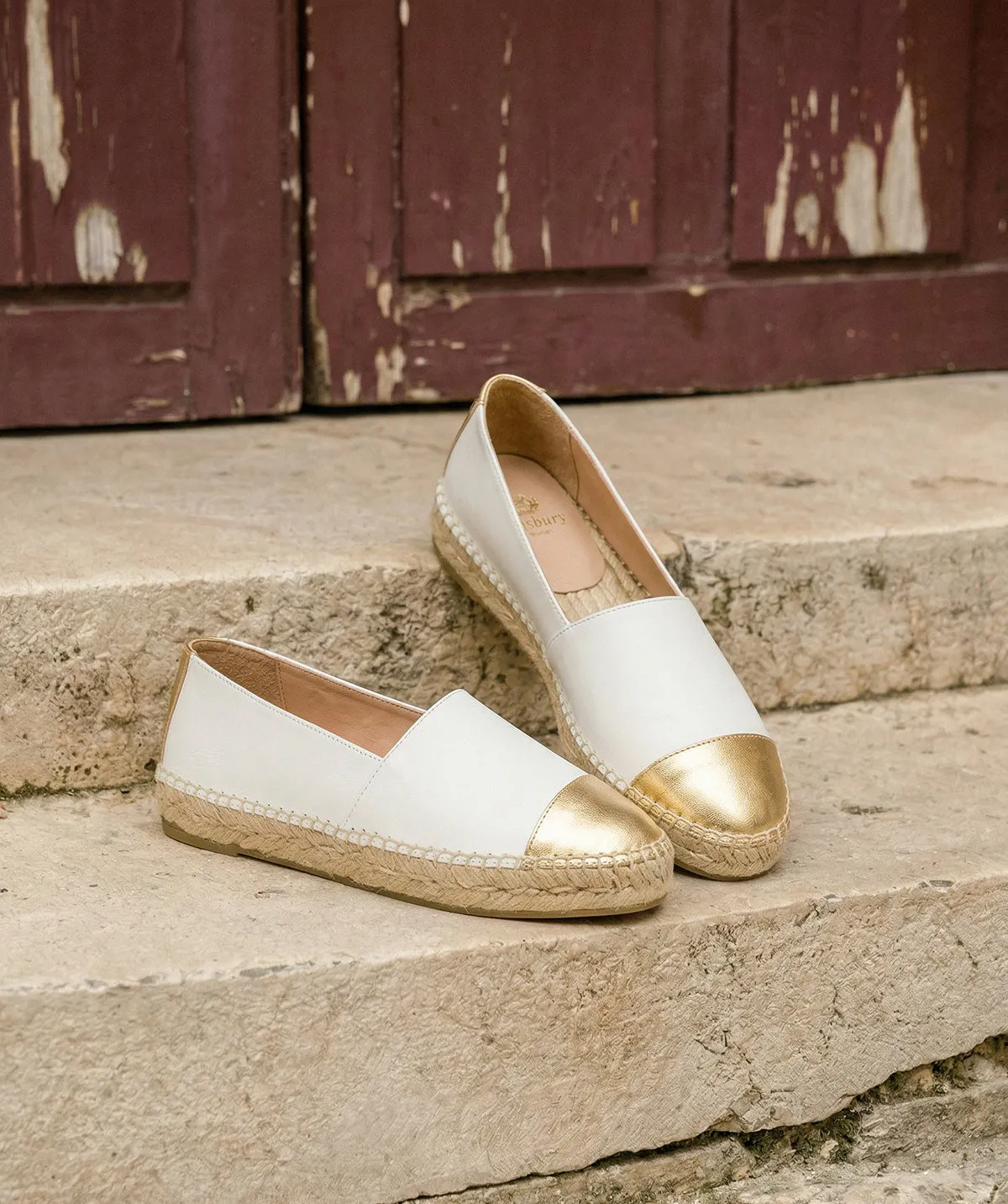Finsbury Izia espadrilles wit goud leer