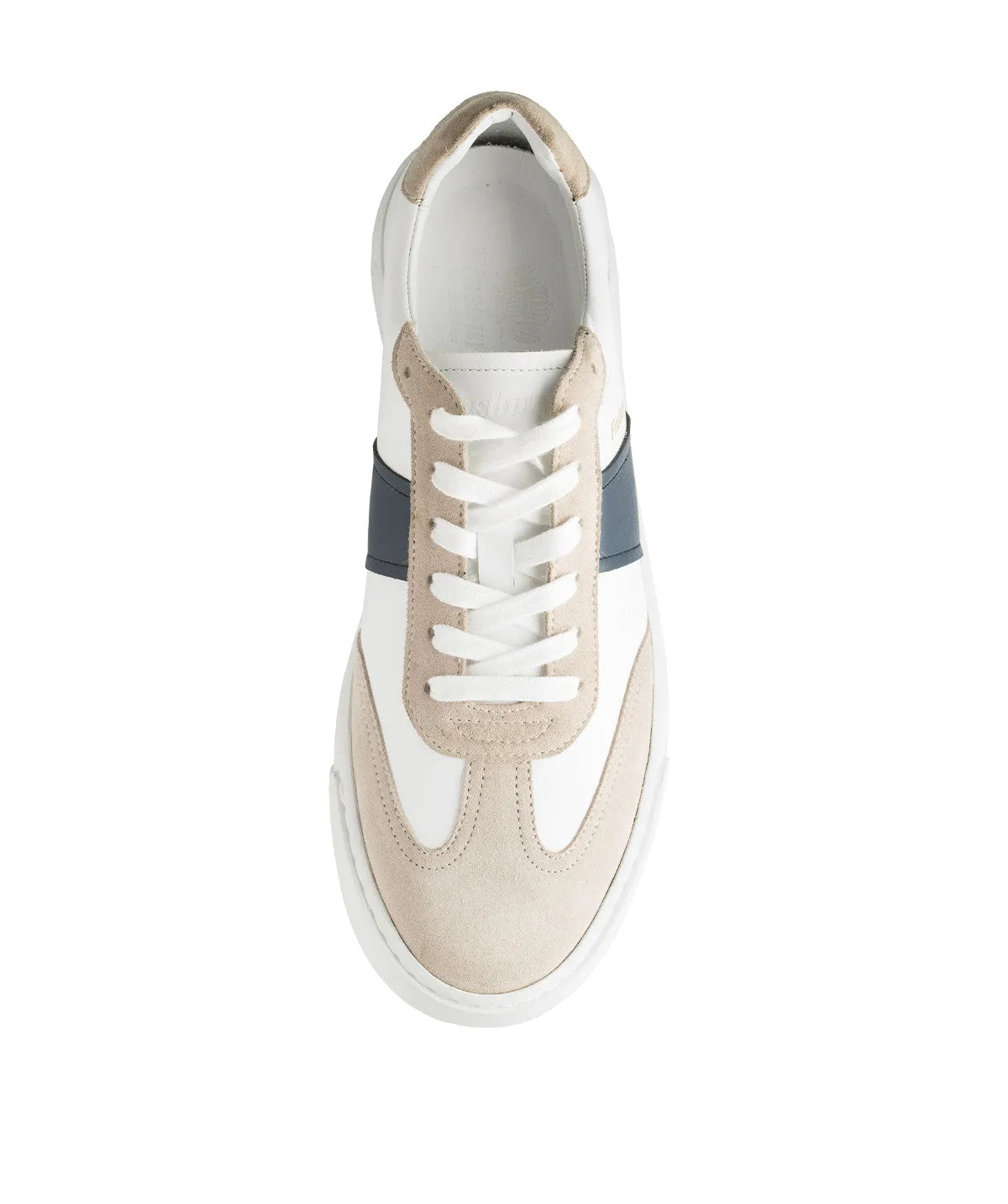 Finsbury LEO Sneakers Wit-Blauw Glad Leer