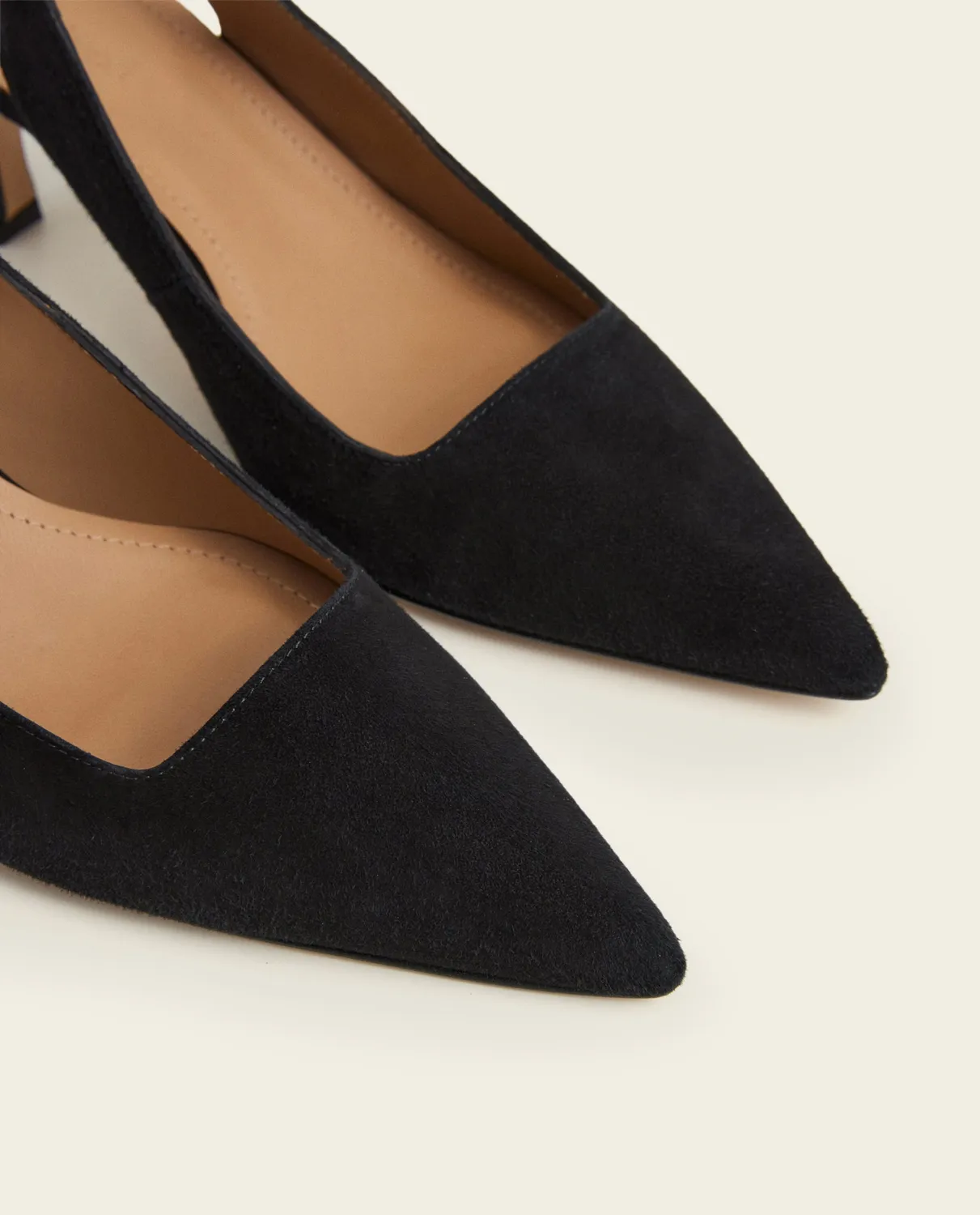 Flattered Franchesca pumps zwart suède slingback