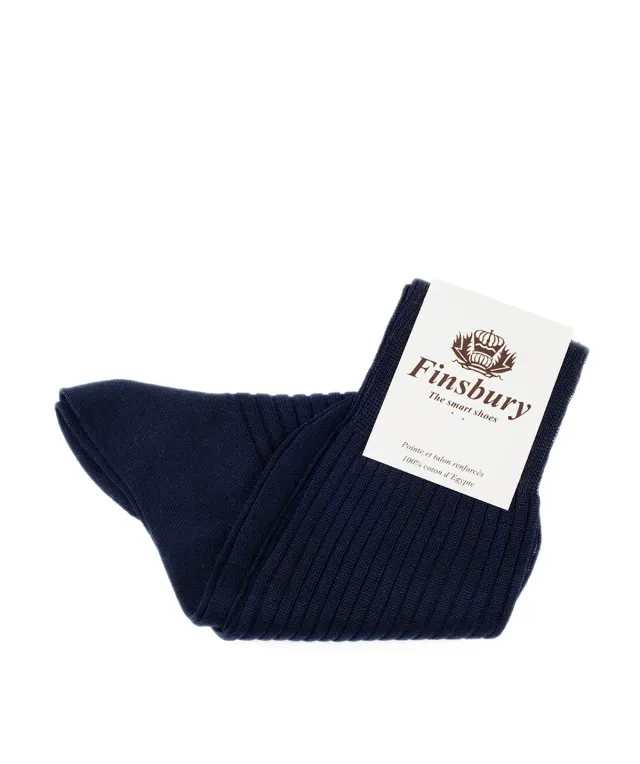 Finsbury sokken marineblauw katoen Schotse draad