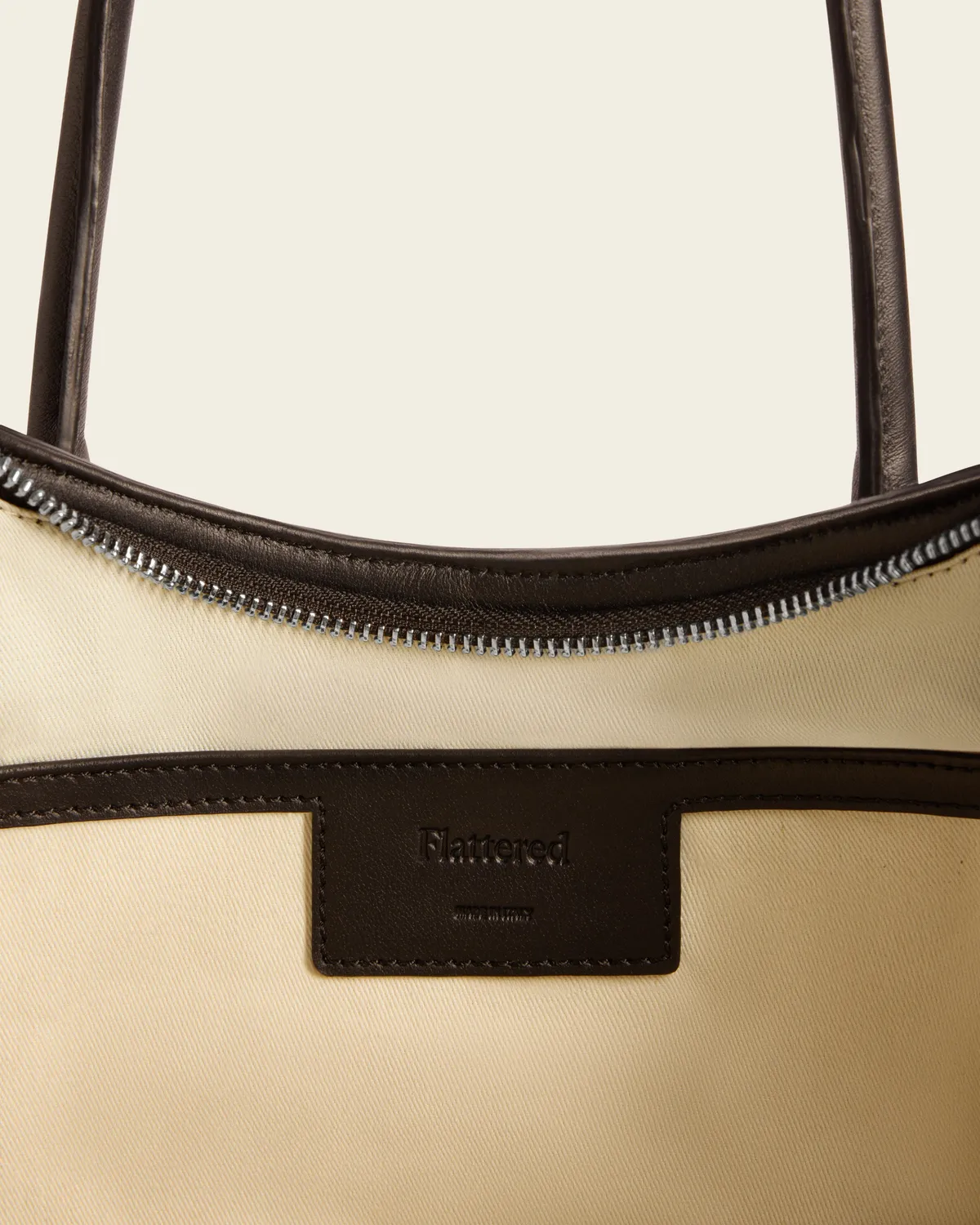 Flattered Gaia Tote shopper chocolade leer Italië