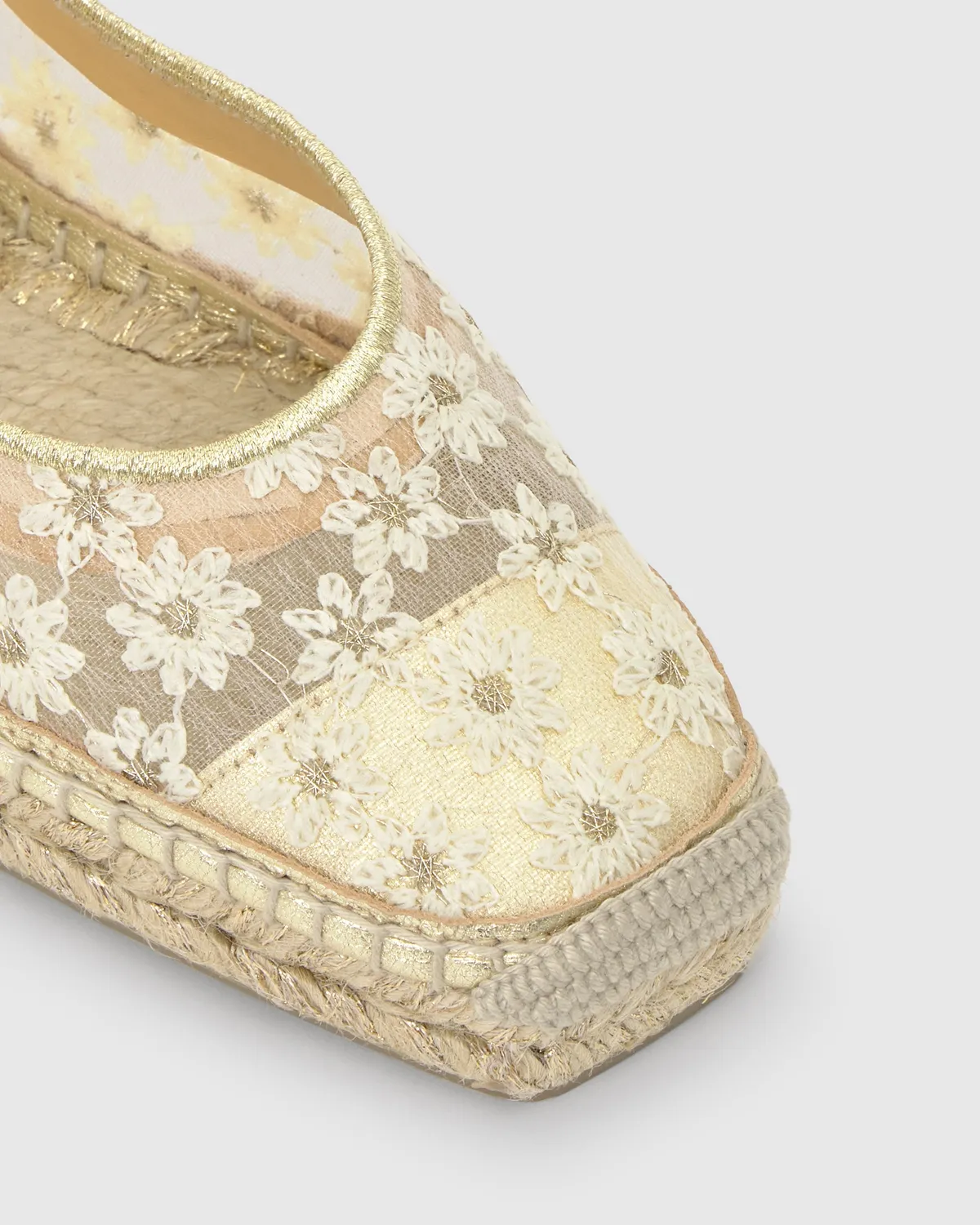 Castaner Paoli 294 ballerina wit goud borduursel